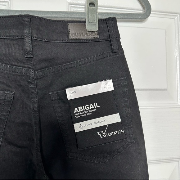 OUTLAND DENIM Abigail High-rise slim tapered black jeans 25 NWT - Picture 7 of 8